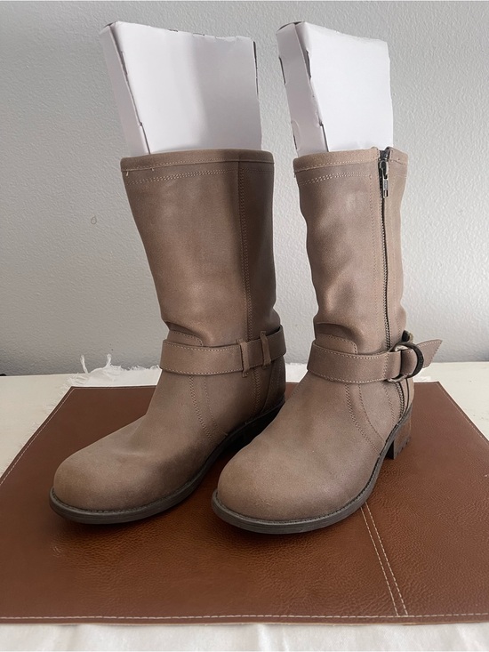 UGG Shoes - Taupe Mid-Calf Women’s Zip Riding Boots UGG